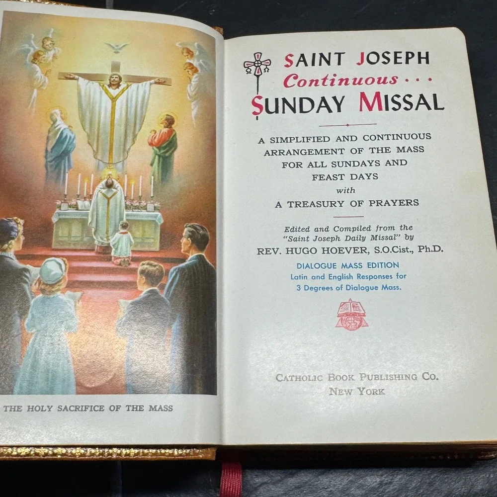 Vintage 1961 Saint Joseph Continuous Sunday Missal‎ Catholic Book Publishing Co
